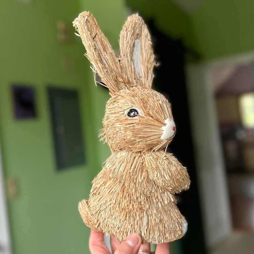 Cottagecore Farm Brown + White Bunny Rabbit Standing Home Decor Accent Display - Picture 3 of 8